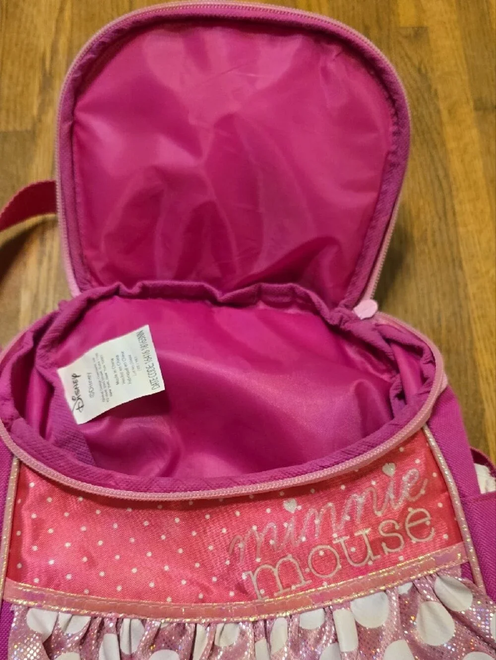 Disney Minnie Mouse Pink Glitter Girls Backpack